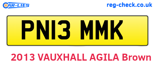 PN13MMK are the vehicle registration plates.
