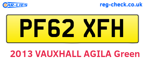 PF62XFH are the vehicle registration plates.