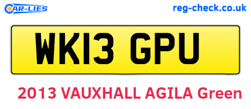 WK13GPU are the vehicle registration plates.