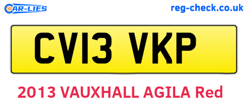 CV13VKP are the vehicle registration plates.