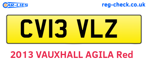 CV13VLZ are the vehicle registration plates.