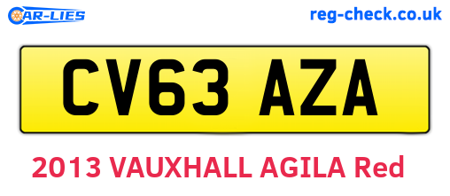 CV63AZA are the vehicle registration plates.