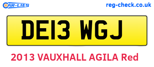 DE13WGJ are the vehicle registration plates.