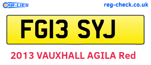 FG13SYJ are the vehicle registration plates.