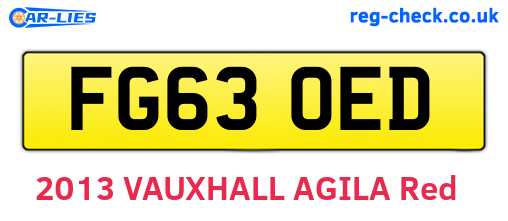 FG63OED are the vehicle registration plates.