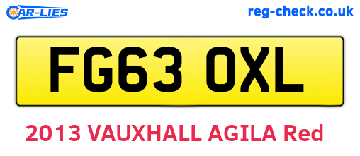 FG63OXL are the vehicle registration plates.