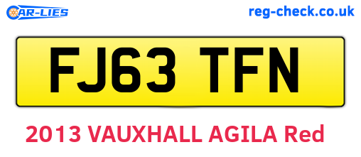 FJ63TFN are the vehicle registration plates.