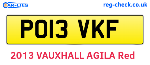 PO13VKF are the vehicle registration plates.
