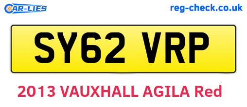 SY62VRP are the vehicle registration plates.
