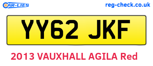 YY62JKF are the vehicle registration plates.