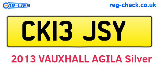 CK13JSY are the vehicle registration plates.