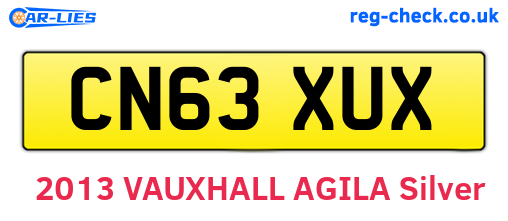 CN63XUX are the vehicle registration plates.