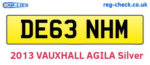 DE63NHM are the vehicle registration plates.