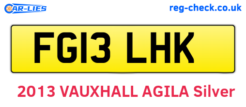 FG13LHK are the vehicle registration plates.