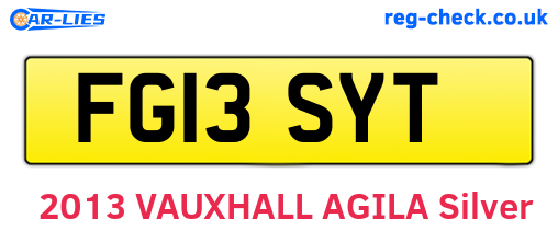 FG13SYT are the vehicle registration plates.
