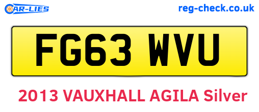 FG63WVU are the vehicle registration plates.