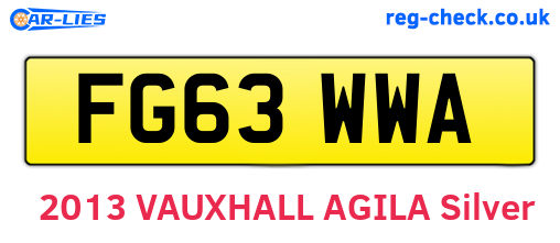 FG63WWA are the vehicle registration plates.