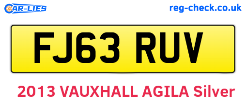 FJ63RUV are the vehicle registration plates.