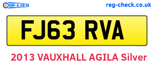 FJ63RVA are the vehicle registration plates.