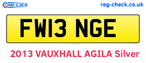 FW13NGE are the vehicle registration plates.