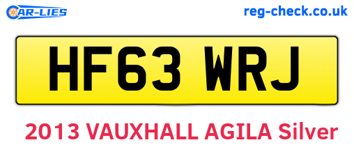 HF63WRJ are the vehicle registration plates.