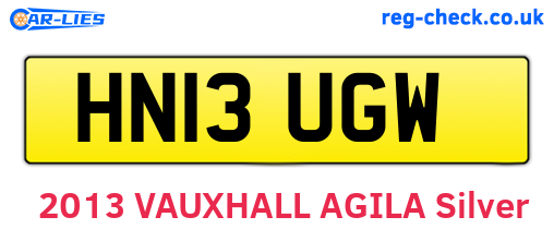 HN13UGW are the vehicle registration plates.
