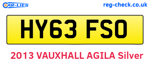 HY63FSO are the vehicle registration plates.