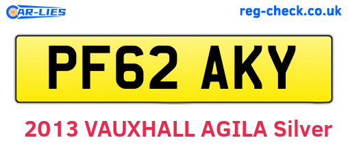 PF62AKY are the vehicle registration plates.