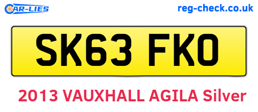 SK63FKO are the vehicle registration plates.