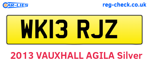 WK13RJZ are the vehicle registration plates.