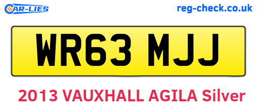 WR63MJJ are the vehicle registration plates.