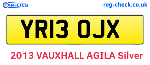 YR13OJX are the vehicle registration plates.
