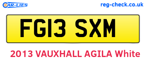 FG13SXM are the vehicle registration plates.