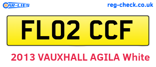 FL02CCF are the vehicle registration plates.