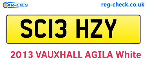 SC13HZY are the vehicle registration plates.