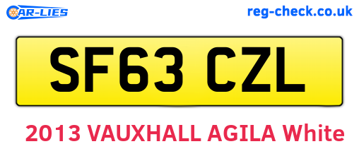 SF63CZL are the vehicle registration plates.