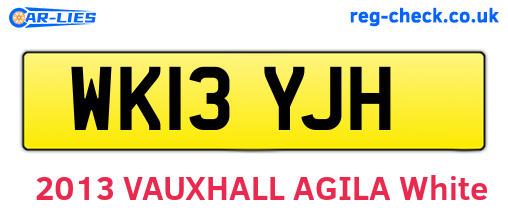 WK13YJH are the vehicle registration plates.