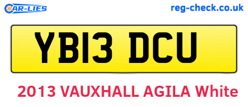 YB13DCU are the vehicle registration plates.