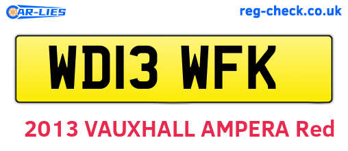WD13WFK are the vehicle registration plates.