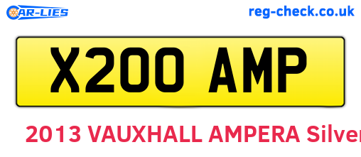 X200AMP are the vehicle registration plates.