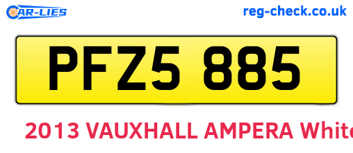 PFZ5885 are the vehicle registration plates.