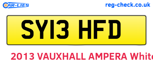 SY13HFD are the vehicle registration plates.