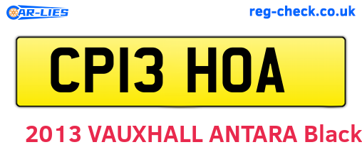 CP13HOA are the vehicle registration plates.