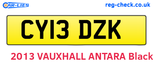 CY13DZK are the vehicle registration plates.