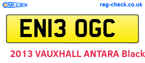 EN13OGC are the vehicle registration plates.