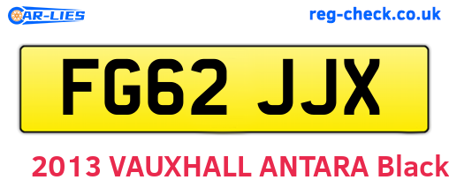 FG62JJX are the vehicle registration plates.
