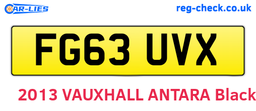 FG63UVX are the vehicle registration plates.