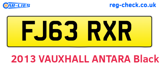 FJ63RXR are the vehicle registration plates.