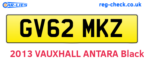 GV62MKZ are the vehicle registration plates.