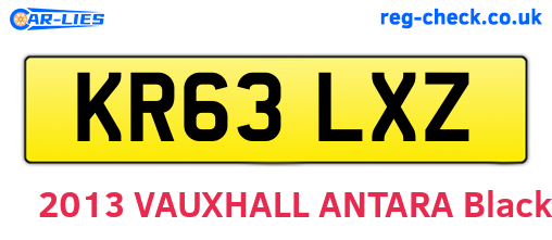 KR63LXZ are the vehicle registration plates.